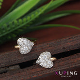 Gold Plated Heart Shaped Cubic Zicronia Xuping Earring